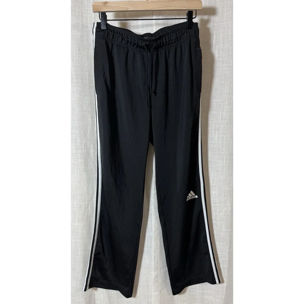 Adidas‎ Men's M Athletic Pants Medium Black White Stripe